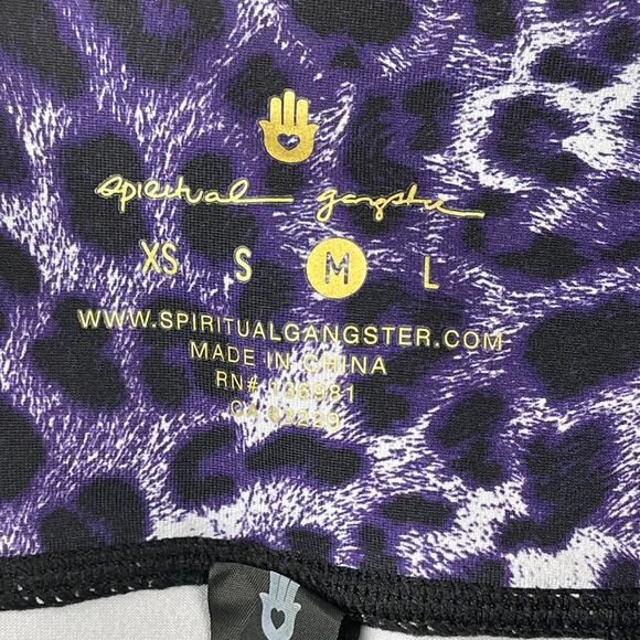 Spiritual Gangster Purple Leopard Print Essential High Waist Leggings NWT Size M - Picture 7 of 10
